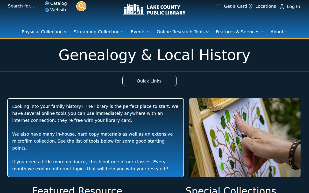 Lake County Public Library genealogy and Indiana Room resources for Munster history